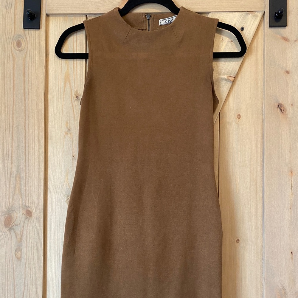 Suede bodycon dress